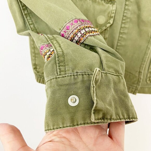 Embroidered Boho Military Inspo Jacket Large - Picture 5 of 8